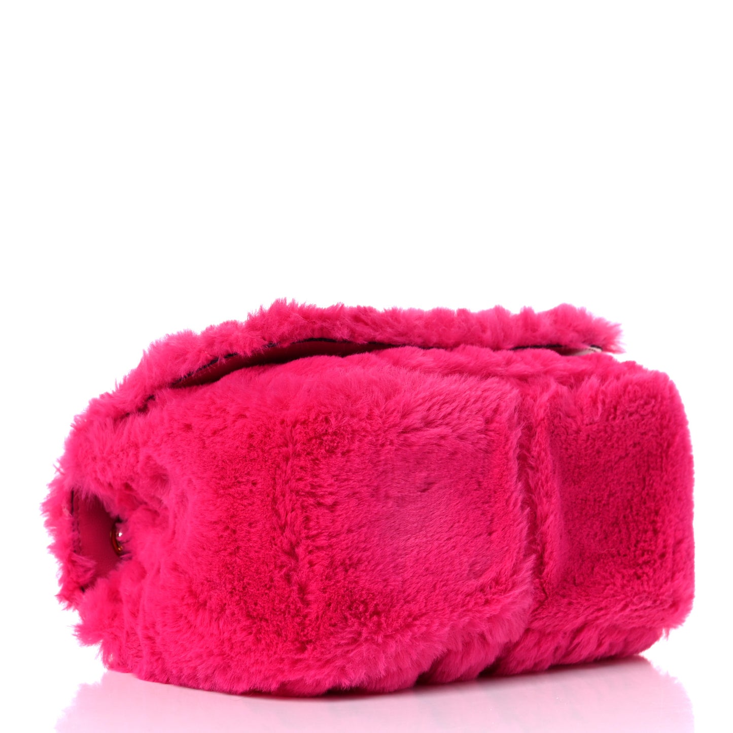 Faux Fur Quilted Virtus Shoulder Bag Fuxia