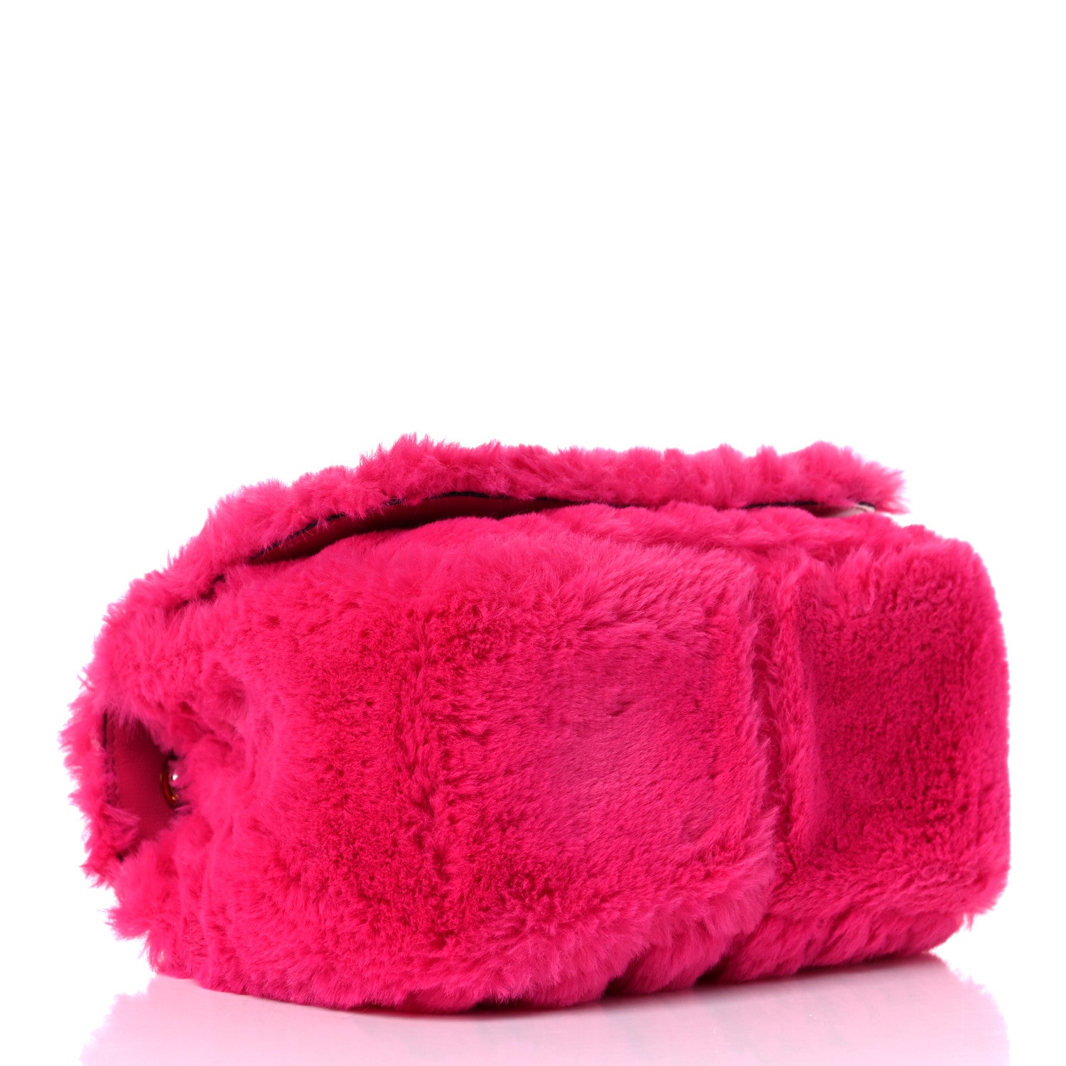 Versace Faux Fur Quilted Virtus Shoulder Bag Fuxia 4 of 8