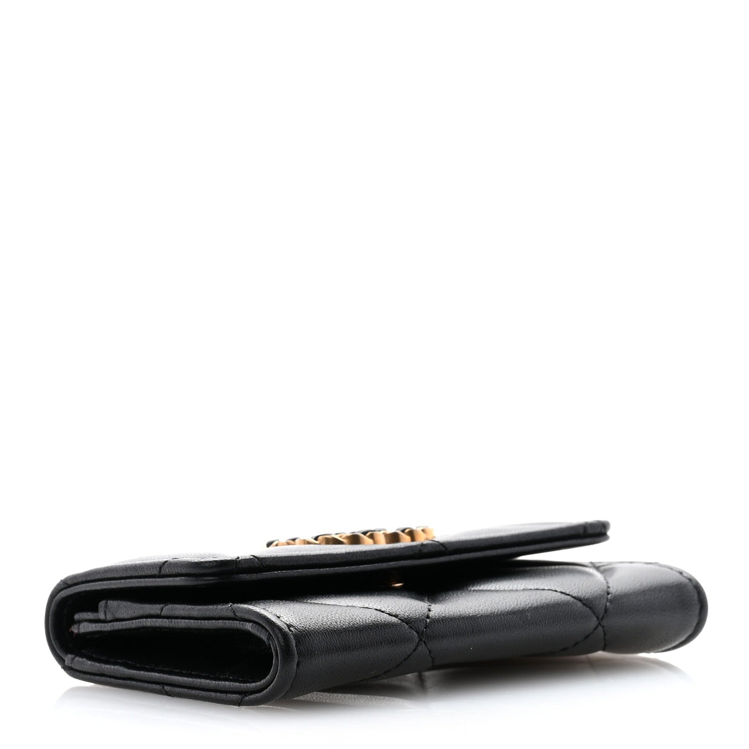 Chanel Lambskin Quilted Chanel 19 Flap Card Holder Black 4 of 10