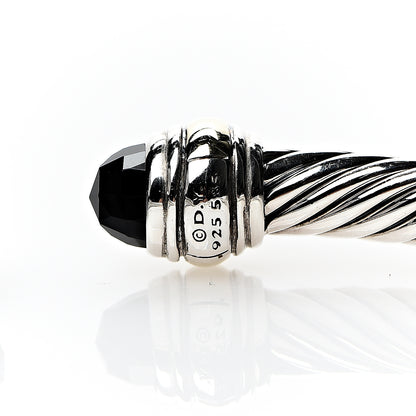 David Yurman Sterling Silver 14K Yellow Gold Black Onyx 5mm Cable Classics Bracelet 4 of 5