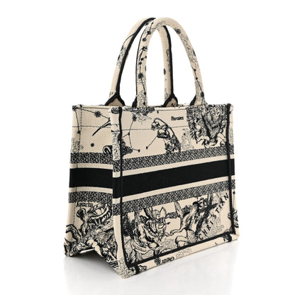 Christian Dior Canvas Embroidered Small Zodiac Toile De Jouy Book Tote Latte 3 of 12