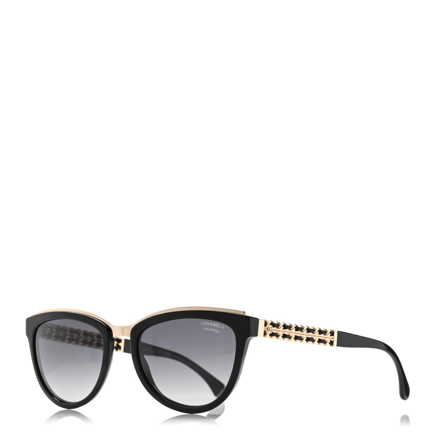 Lambskin Chain Polarized Sunglasses 5361-Q Black