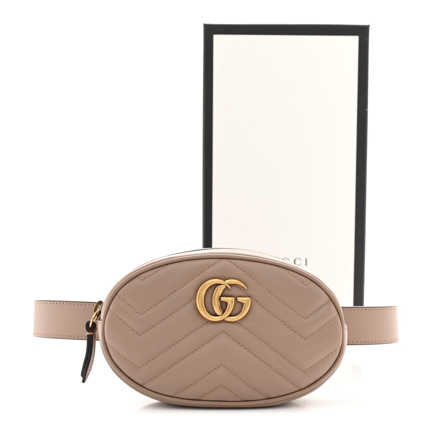 Gucci Calfskin Matelasse GG Marmont Belt Bag 85 34 Porcelain Rose 11 of 11