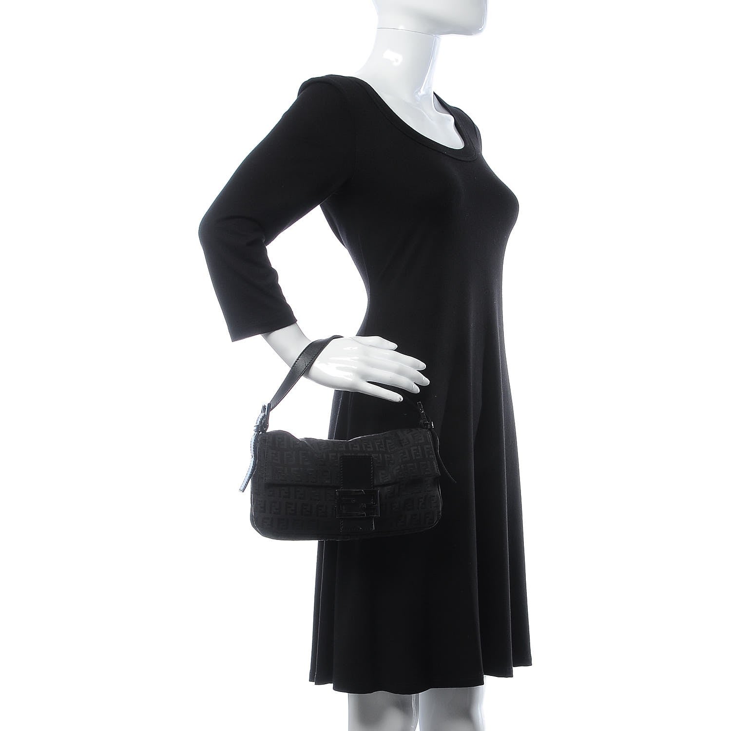 Fendi Zucchino Baguette Black 2 of 8