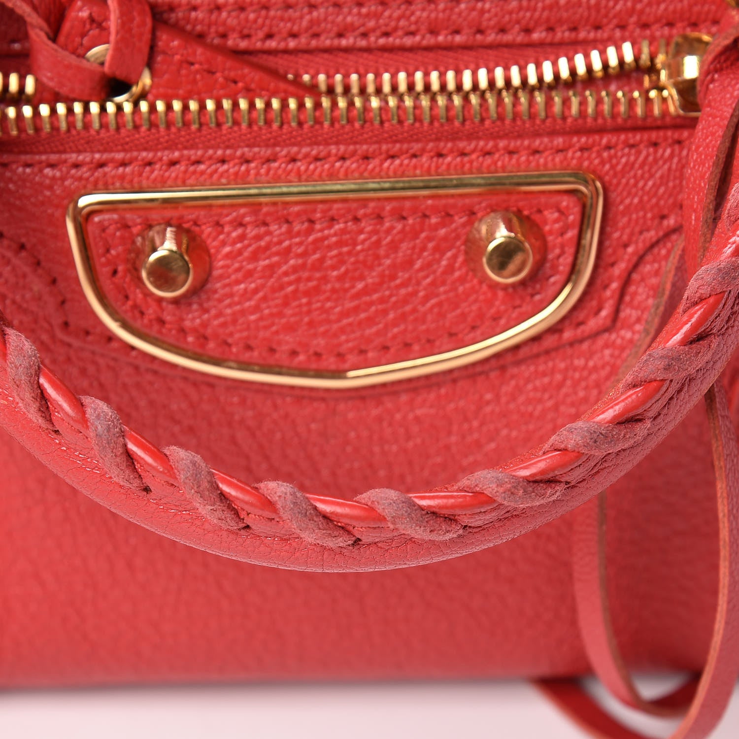 Balenciaga Chevre Gold Metallic Edge Hardware Mini City Rouge Grenade 13 of 20