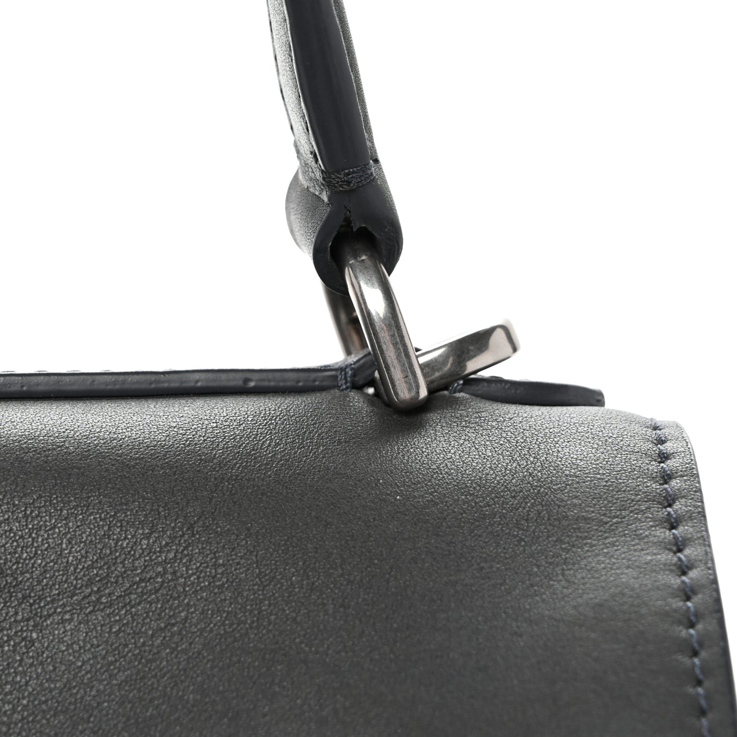 Natural Smooth Calfskin Mini Rodeo Top Handle Handbag Grey