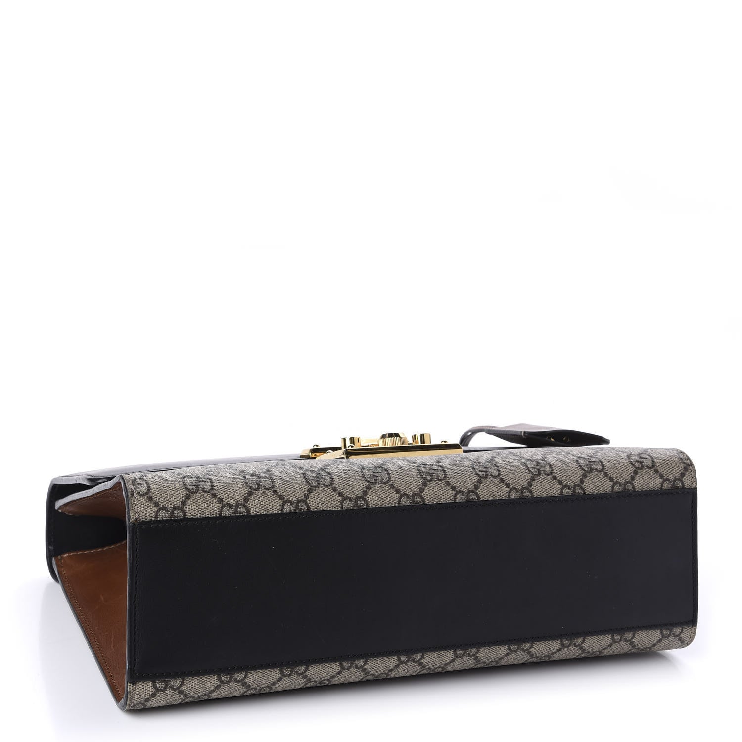 Gucci GG Supreme Monogram Calfskin Medium Padlock Shoulder Bag Beige Black Cuir 6 of 14