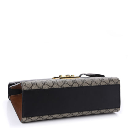 Gucci GG Supreme Monogram Calfskin Medium Padlock Shoulder Bag Beige Black Cuir 6 of 14