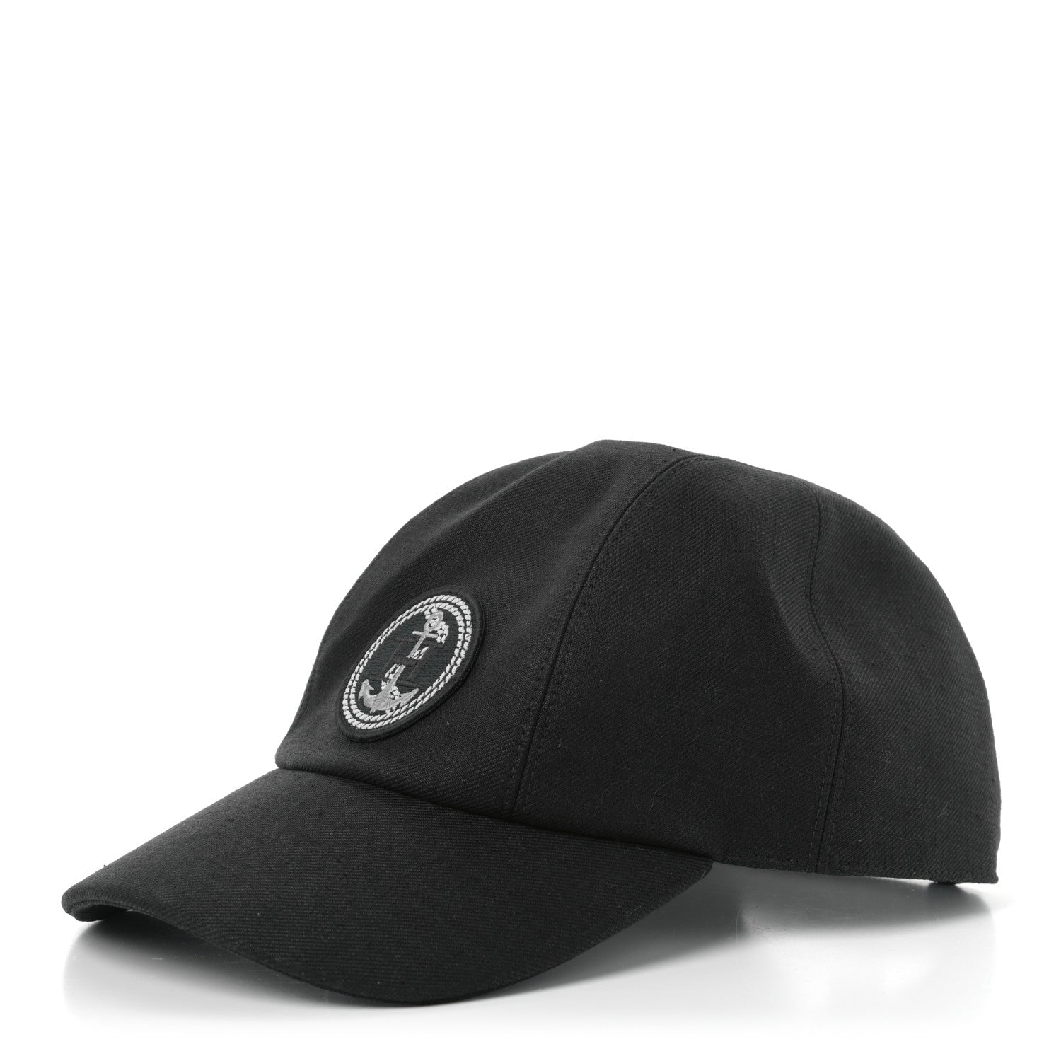 Hermes Linen Davis Ancre Cap 57 Black 1 of 7