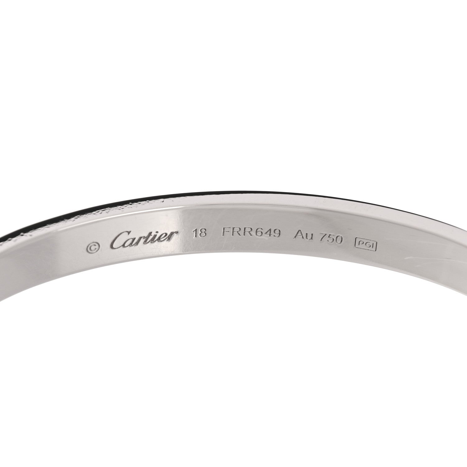 Cartier 18K White Gold LOVE Bracelet 18 4 of 8