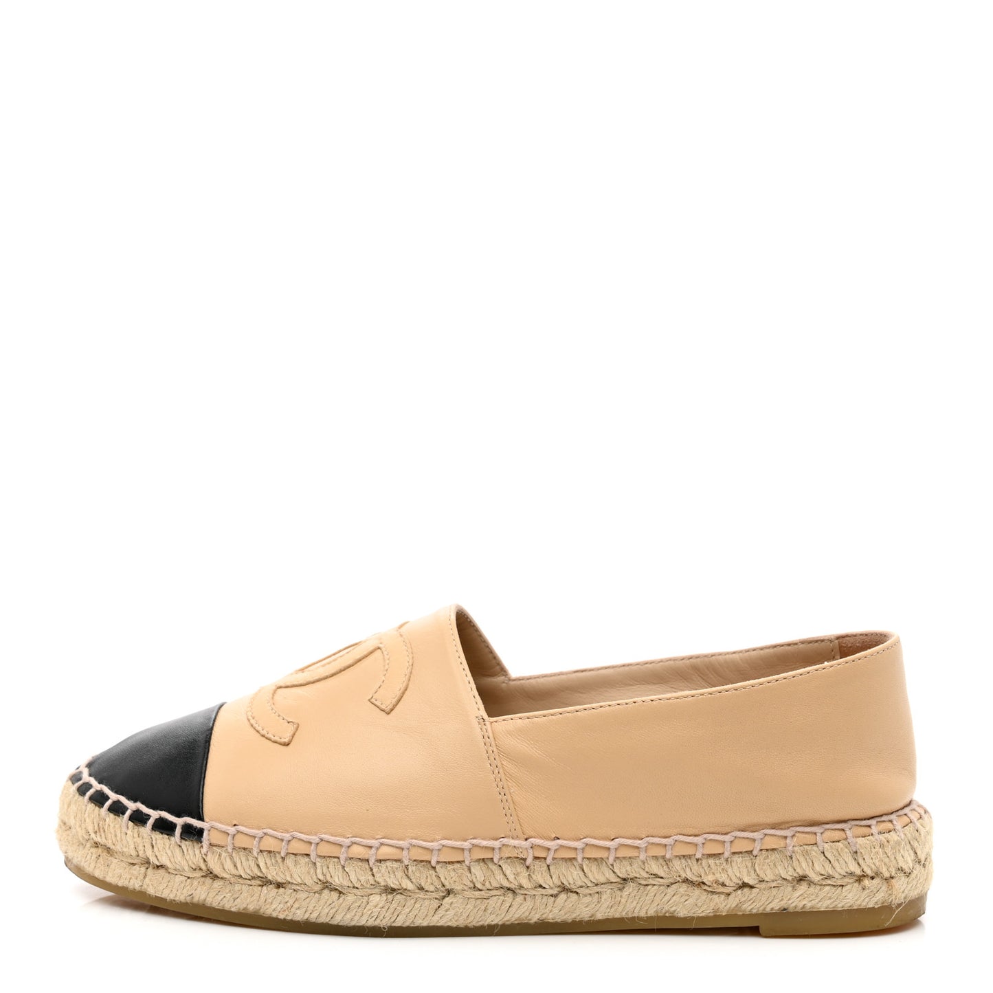 Lambskin CC Espadrilles 36 Beige Black