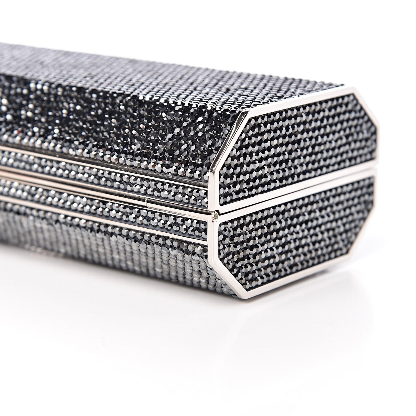 Swarovski Crystal Minaudiere Clutch Silver