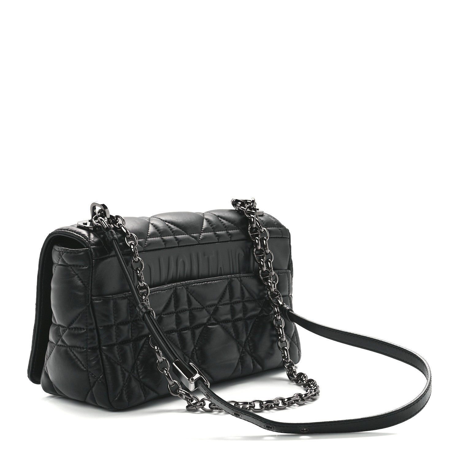 Christian Dior Lambskin Macrocannage Medium Caro Bag Black 2 of 10