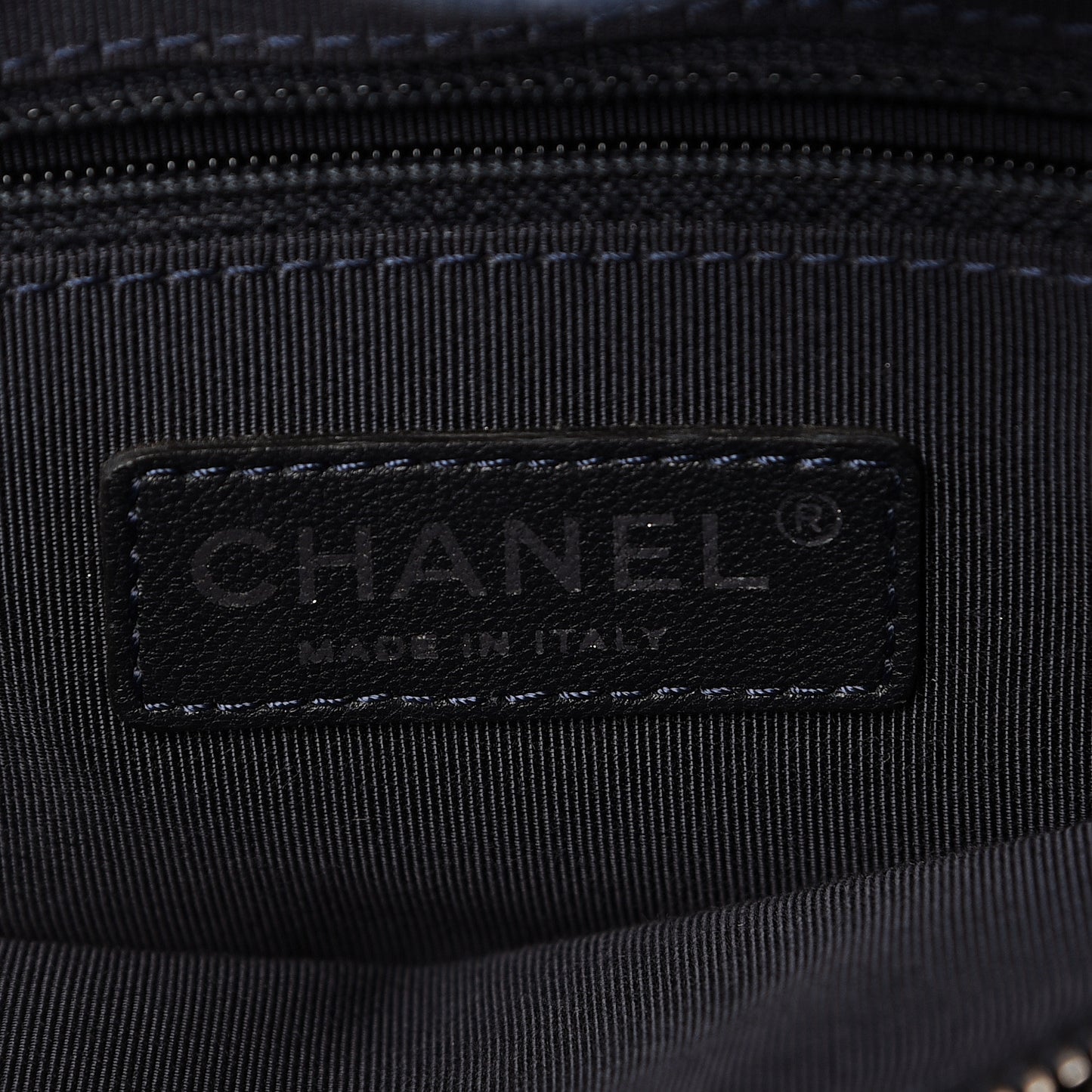 Denim Chevron Quilted Large Boy Shopping Tote Light Blue