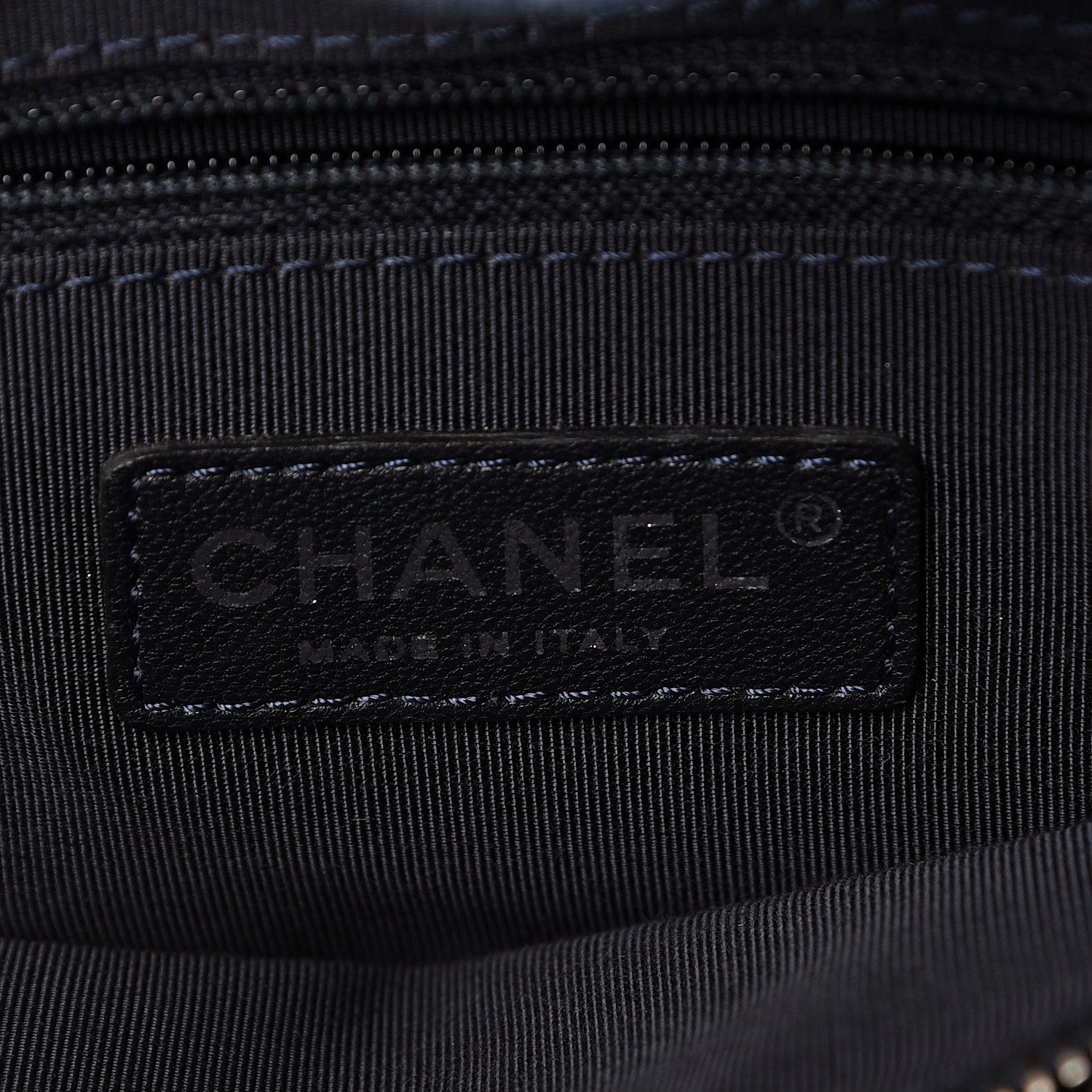 Chanel Denim Chevron Quilted Large Boy Shopping Tote Light Blue 6 of 17