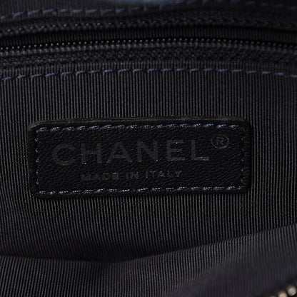 Chanel Denim Chevron Quilted Large Boy Shopping Tote Light Blue 6 of 17
