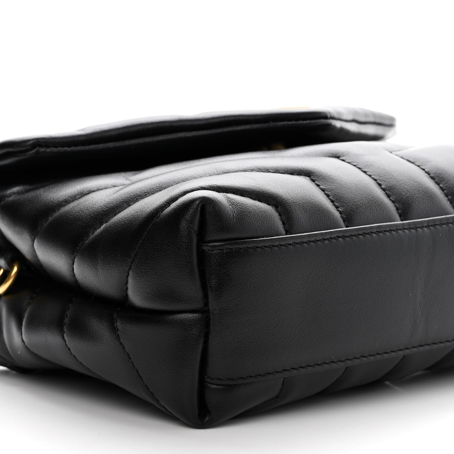 Saint Laurent Calfskin Y Quilted Monogram Toy Loulou Crossbody Bag Black 11 of 12