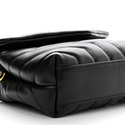 Saint Laurent Calfskin Y Quilted Monogram Toy Loulou Crossbody Bag Black 11 of 12