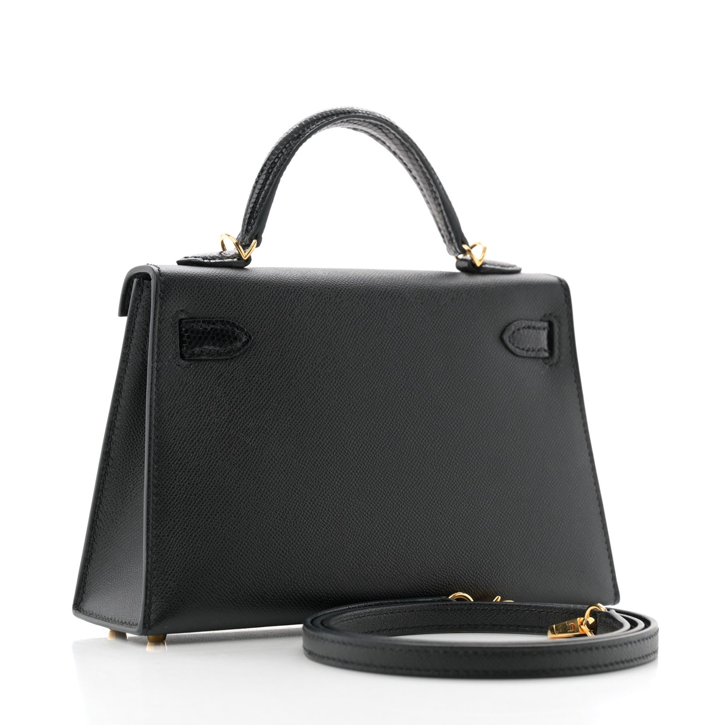 Madame Calfskin Lizard Mini Kelly Sellier Touch 20 Black