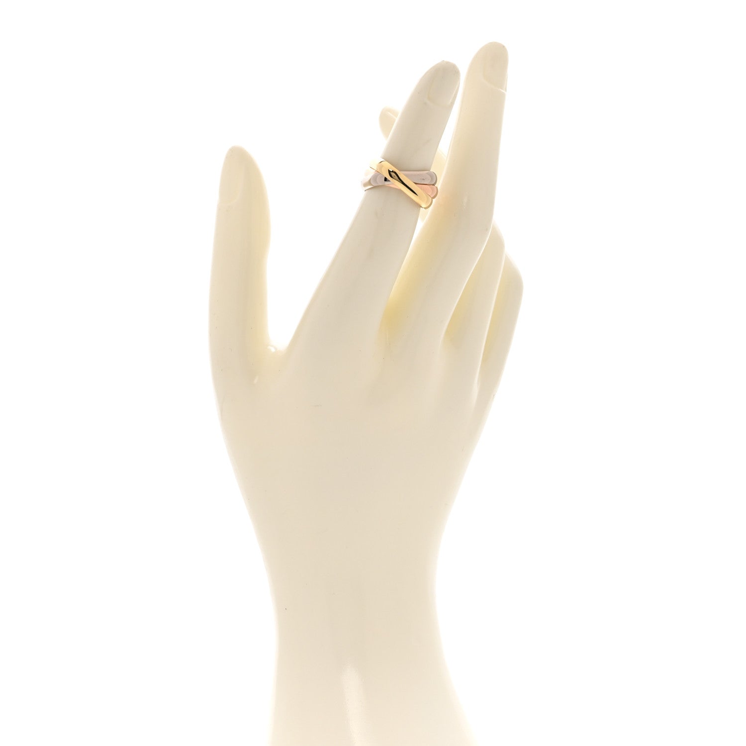 Cartier 18K Pink Yellow White Gold Medium Trinity Cushion Ring 49 4.75 2 of 5