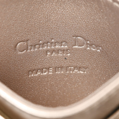 Christian Dior Metallic Calfskin Cannage Lady Dior Freesia Card Holder Gold 6 of 8