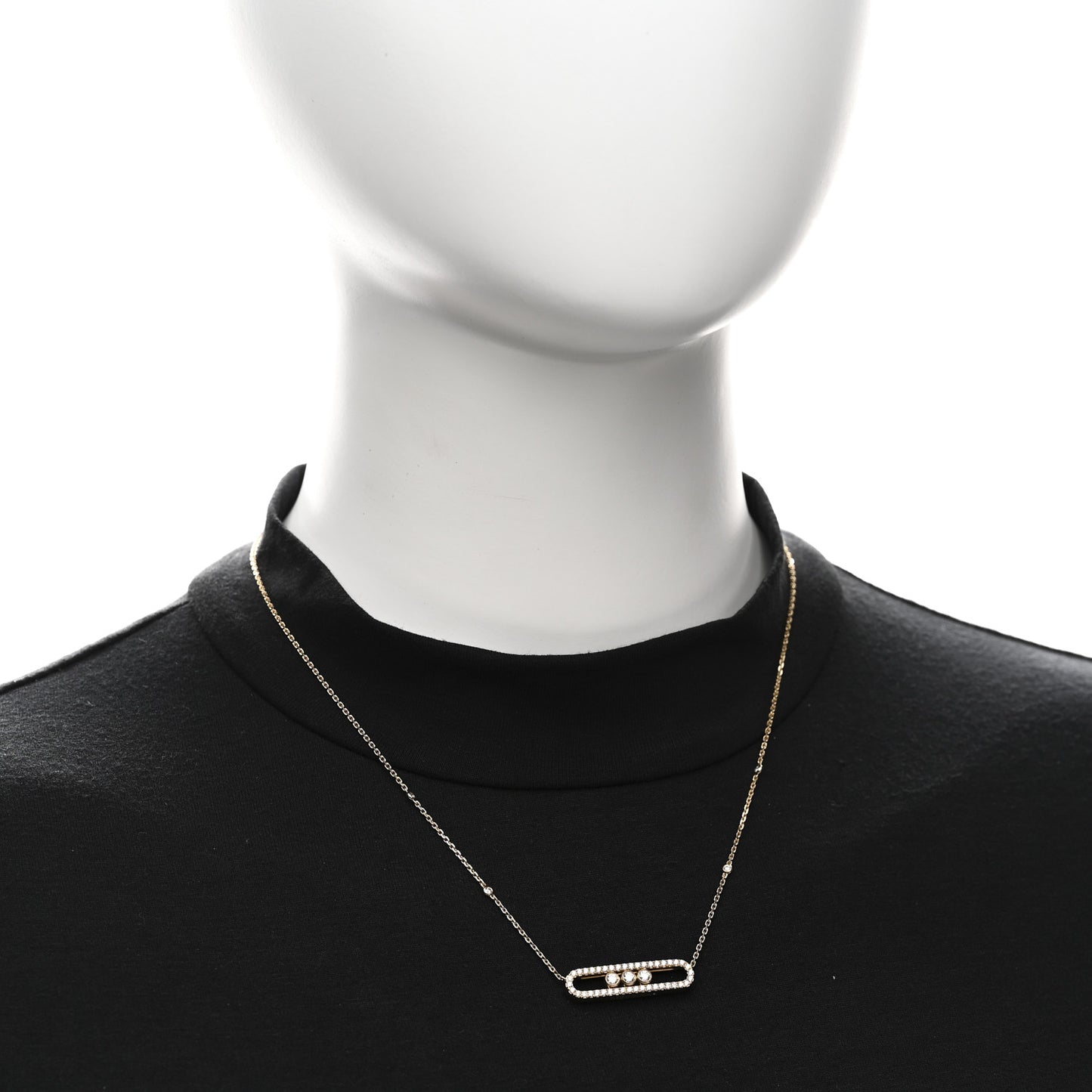 18K Yellow Gold Diamond Large Move Classic Pave Necklace