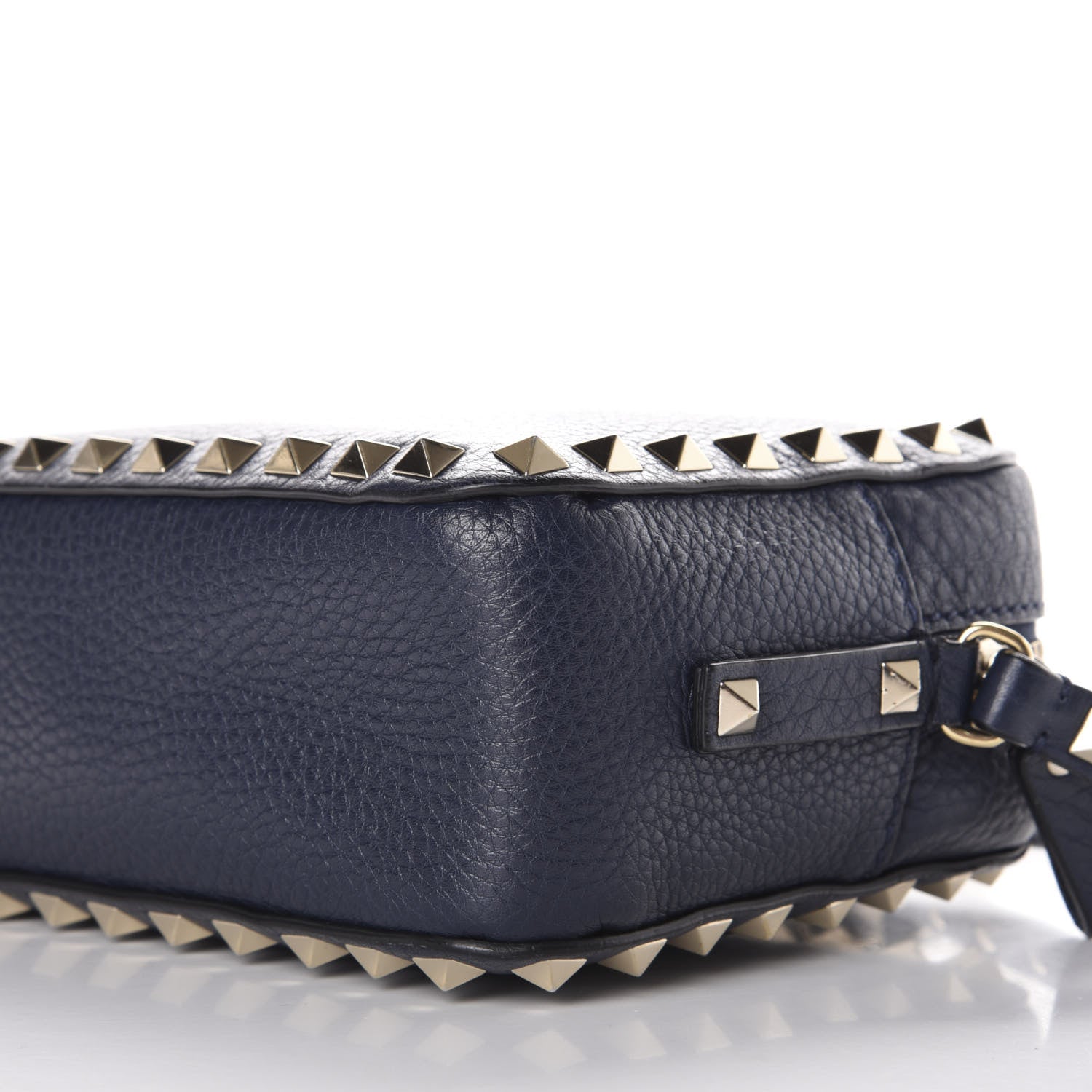 Valentino Garavani Pebbled Calfskin Rockstud Camera Crossbody Bag Marine 8 of 9