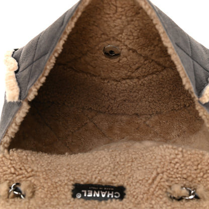 Chanel Shearling Quilted Medium Single Flap Grey 7 of 10