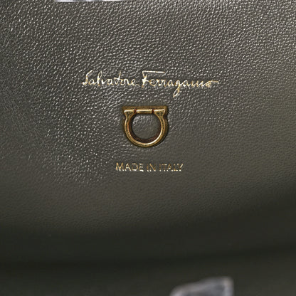Salvatore Ferragamo Hammered Calfskin Small The Studio Box Bag Grey 5 of 9