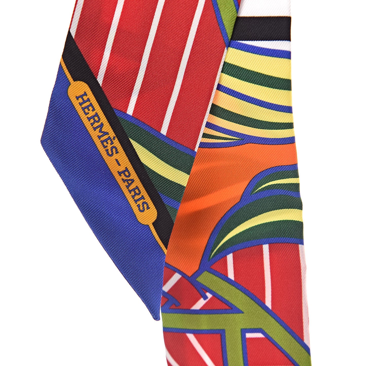 Silk Quadrige Twilly Rouge Orange Vert