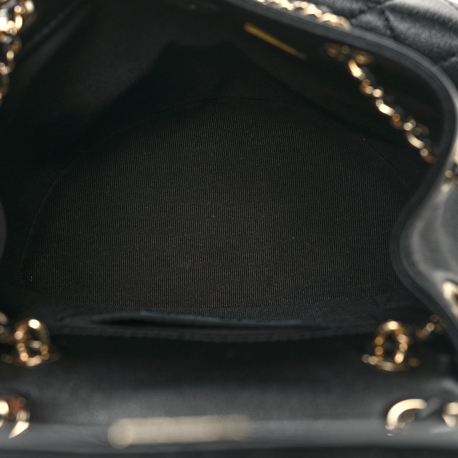 Chanel Calfskin Quilted Mini Duma Pockets Drawstring Backpack Black 5 of 10