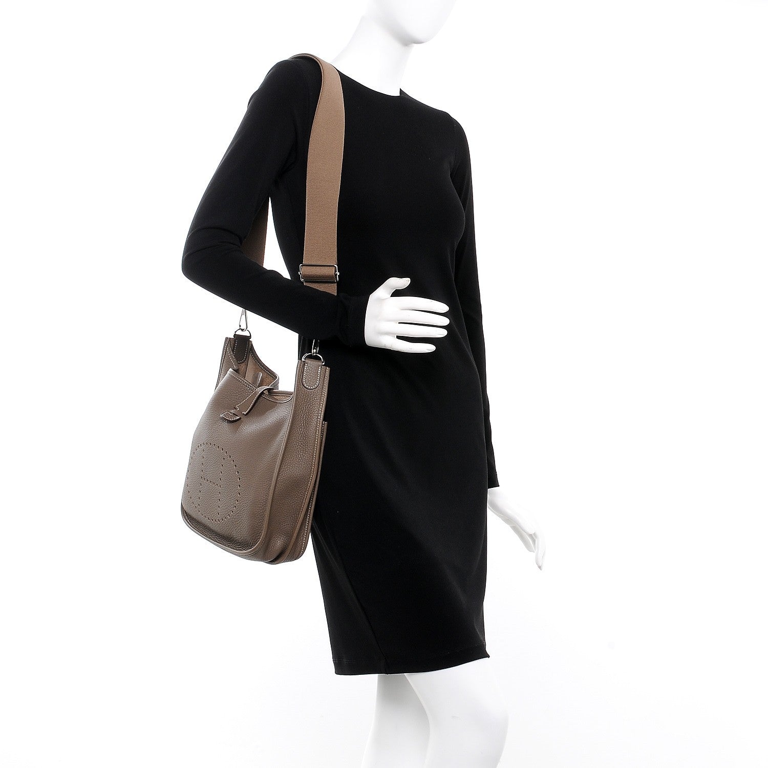 Hermes Taurillon Clemence Evelyne III PM Etoupe 2 of 7
