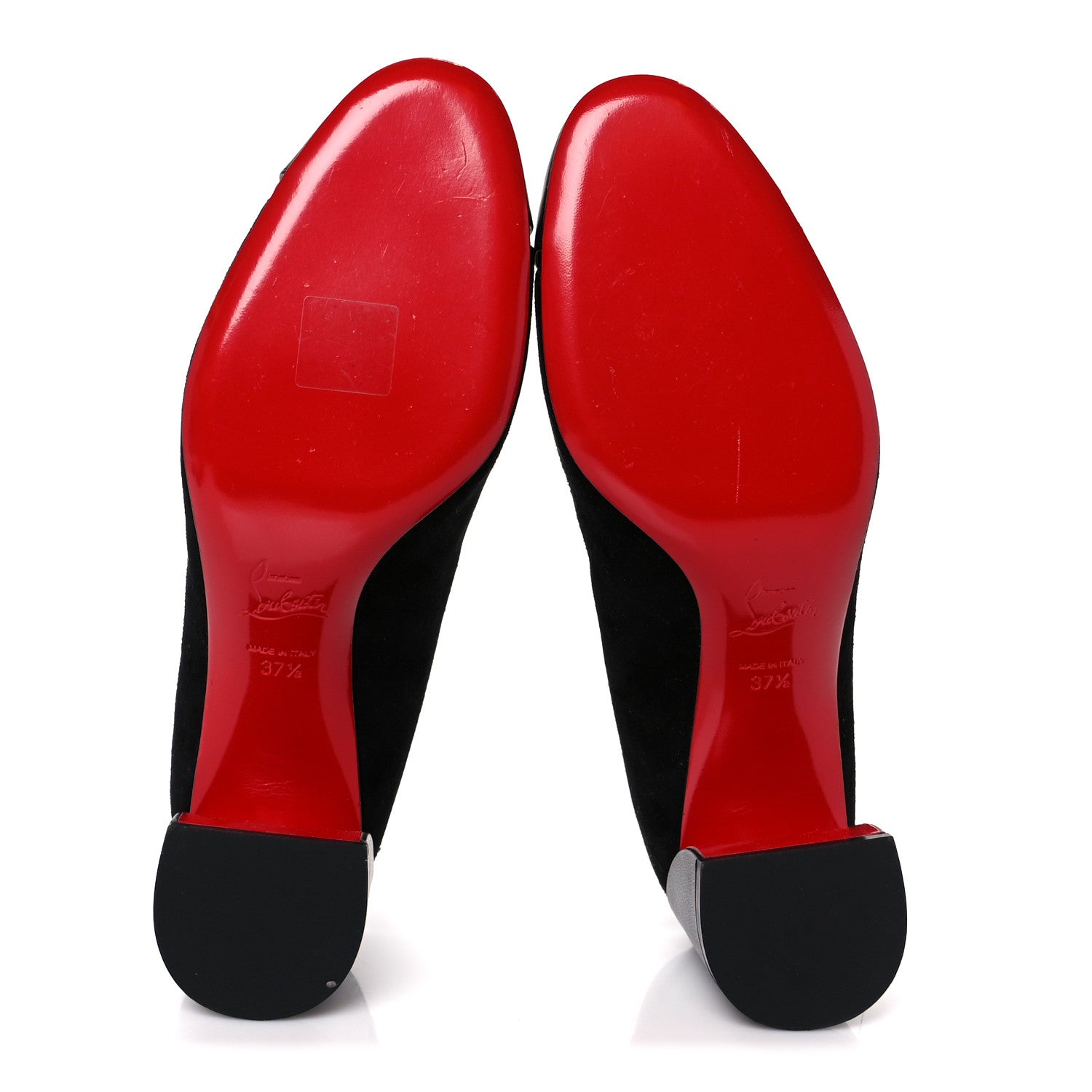 Christian Louboutin Suede Calfskin Miss Duvette 55mm Cap Toe Pumps 37.5 Black 6 of 9