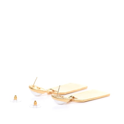 Chanel Pearl CC Tags Drop Earrings Gold 3 of 5
