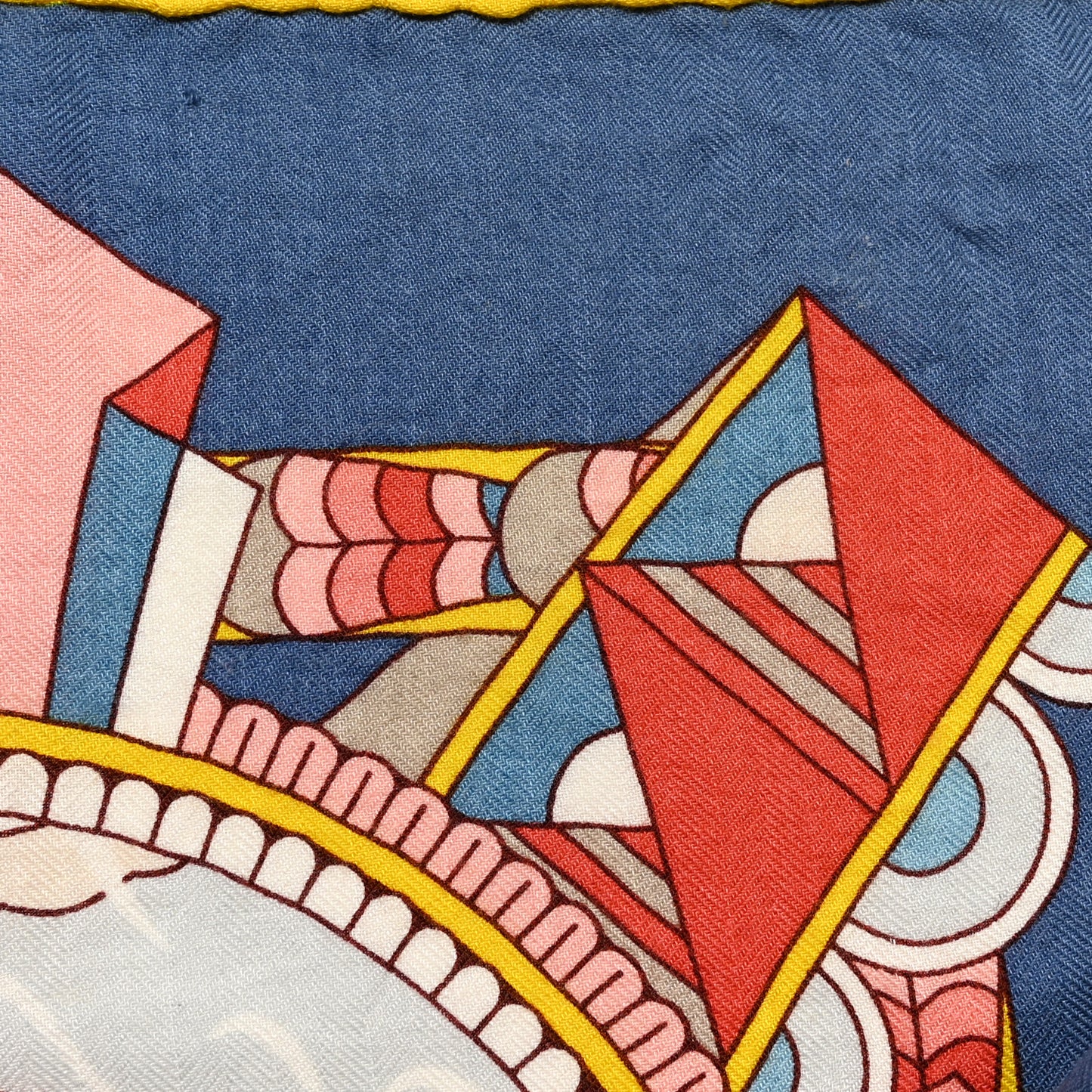 Cashmere Silk L'Ombrelle Magique Shawl 140 Bleu Jean Vieux Rose