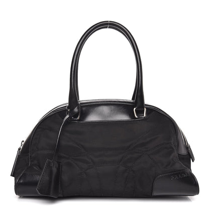 Prada Tessuto Nylon Box Calf Bowling Bag Black 1 of 9