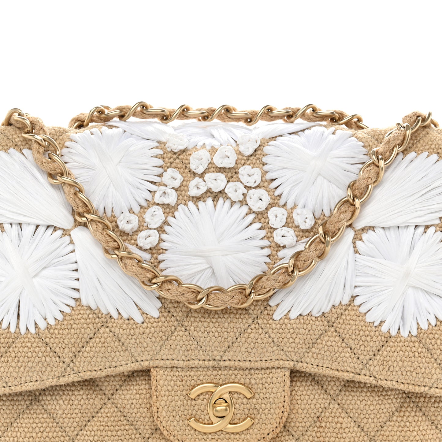 Tweed Raffia Coco Country Jumbo Flap
