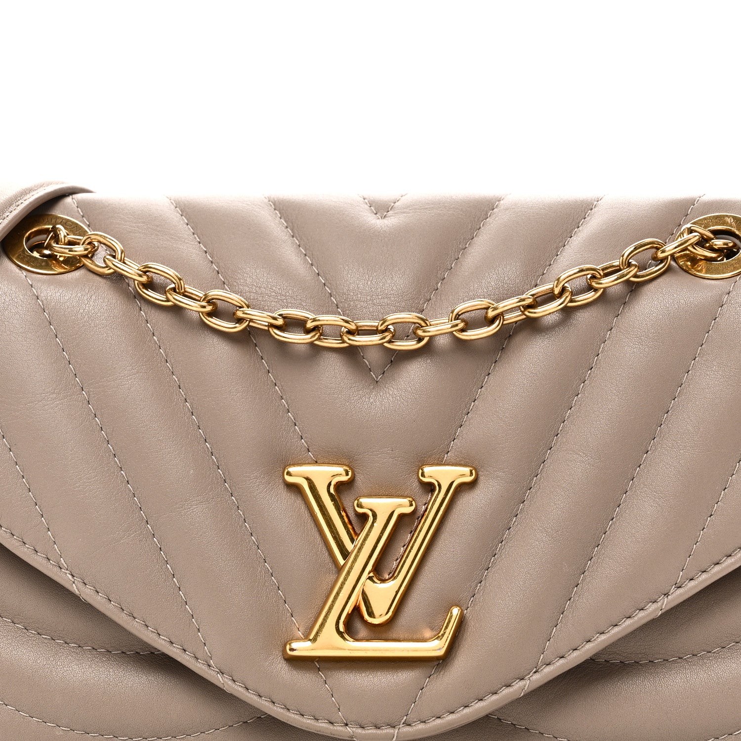 Louis Vuitton Calfskin LV New Wave Chain Bag Taupe 1880388