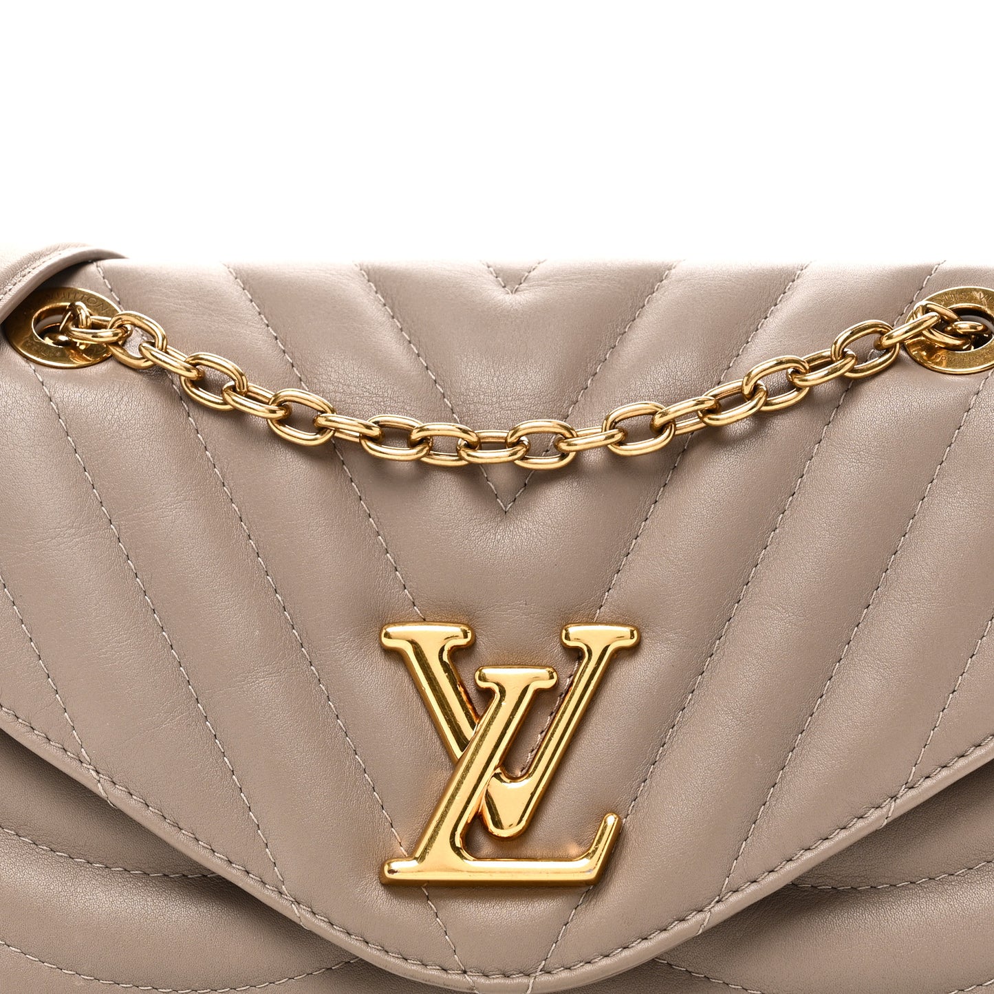 Calfskin LV New Wave Chain Bag Taupe