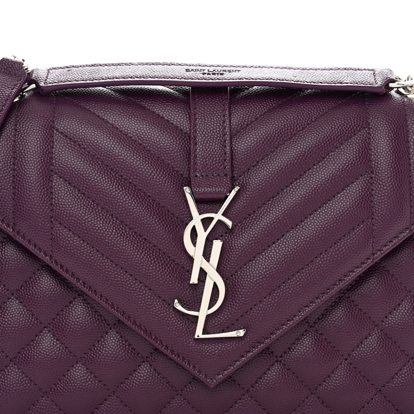 Grain De Poudre Textured Mixed Matelasse Triquilt Medium Monogram Satchel Lilac