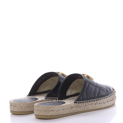 Gucci Nappa Matelasse GG Marmont Espadrille Slippers 35.5 Black 4 of 12