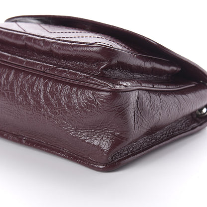 Saint Laurent Crinkled Calfskin Matelasse Monogram Medium Niki Chain Satchel Burgundy 7 of 9
