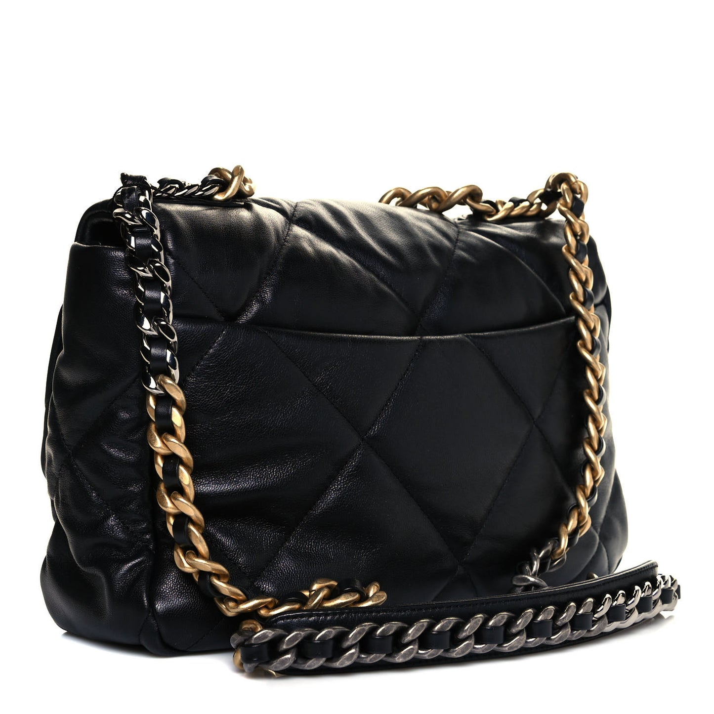 Goatskin Quilted Large Chanel 19 Flap Black