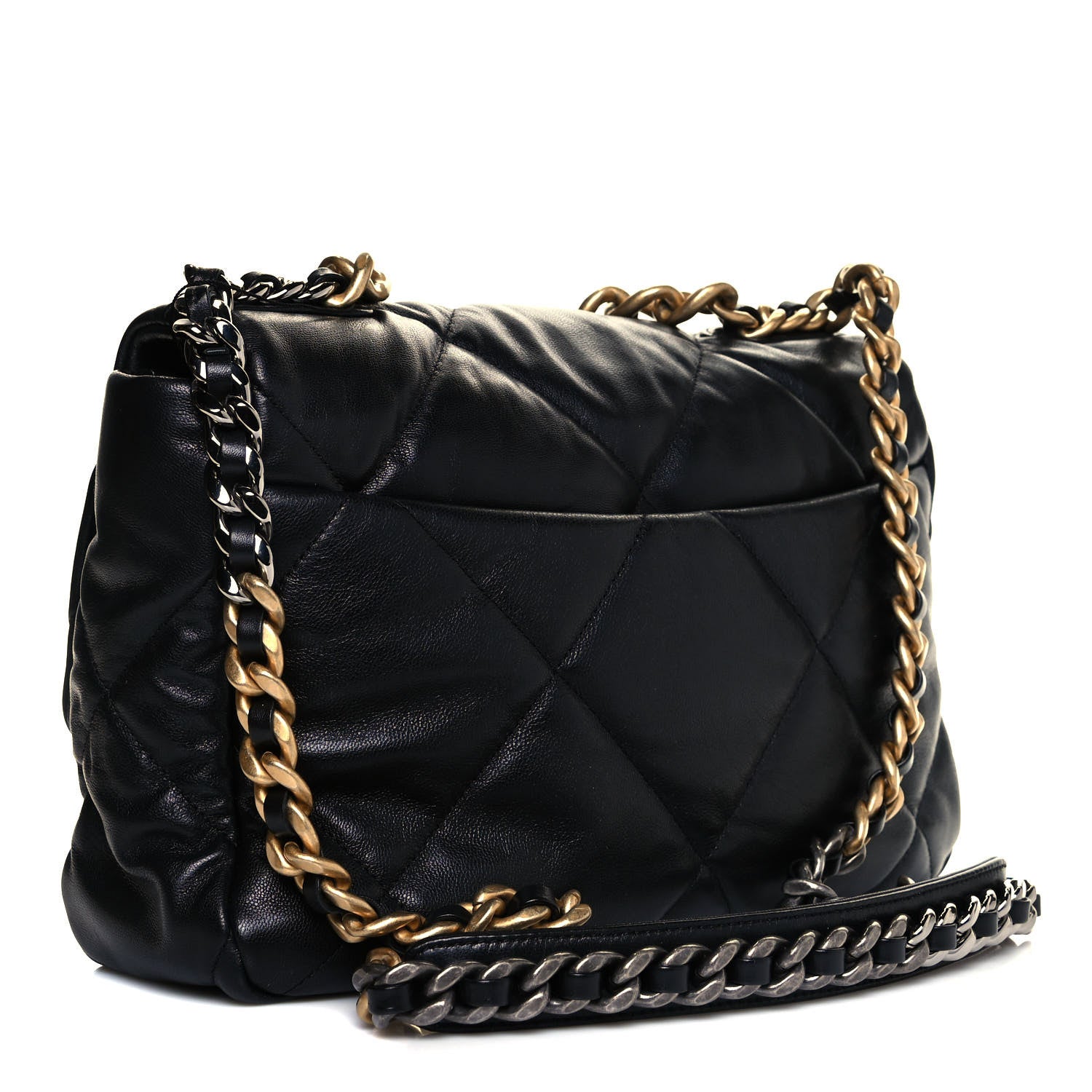 Chanel Goatskin Quilted Large Chanel 19 Flap Black 3 of 14