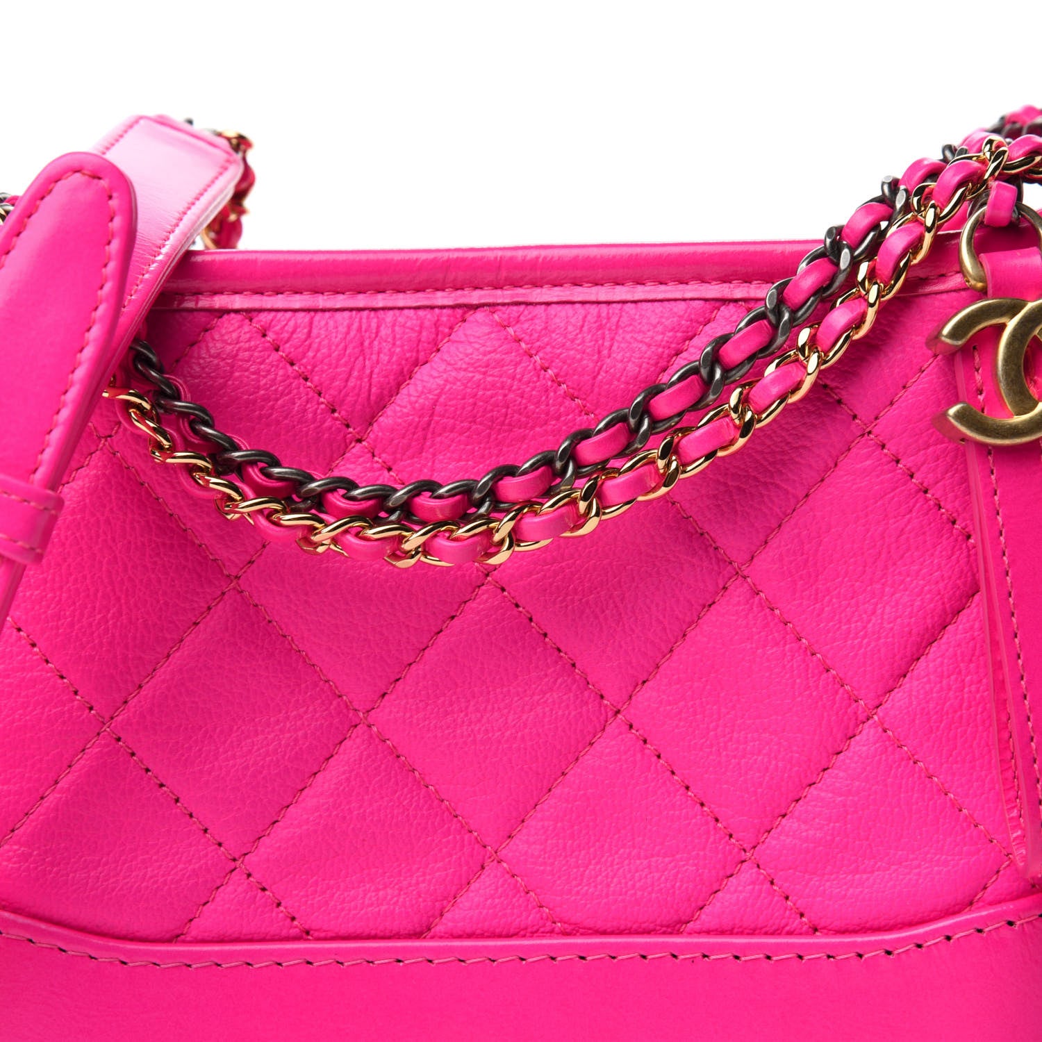 Chanel Goatskin Quilted Small Gabrielle Hobo Pink 10 of 11