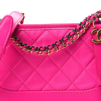 Chanel Goatskin Quilted Small Gabrielle Hobo Pink 10 of 11