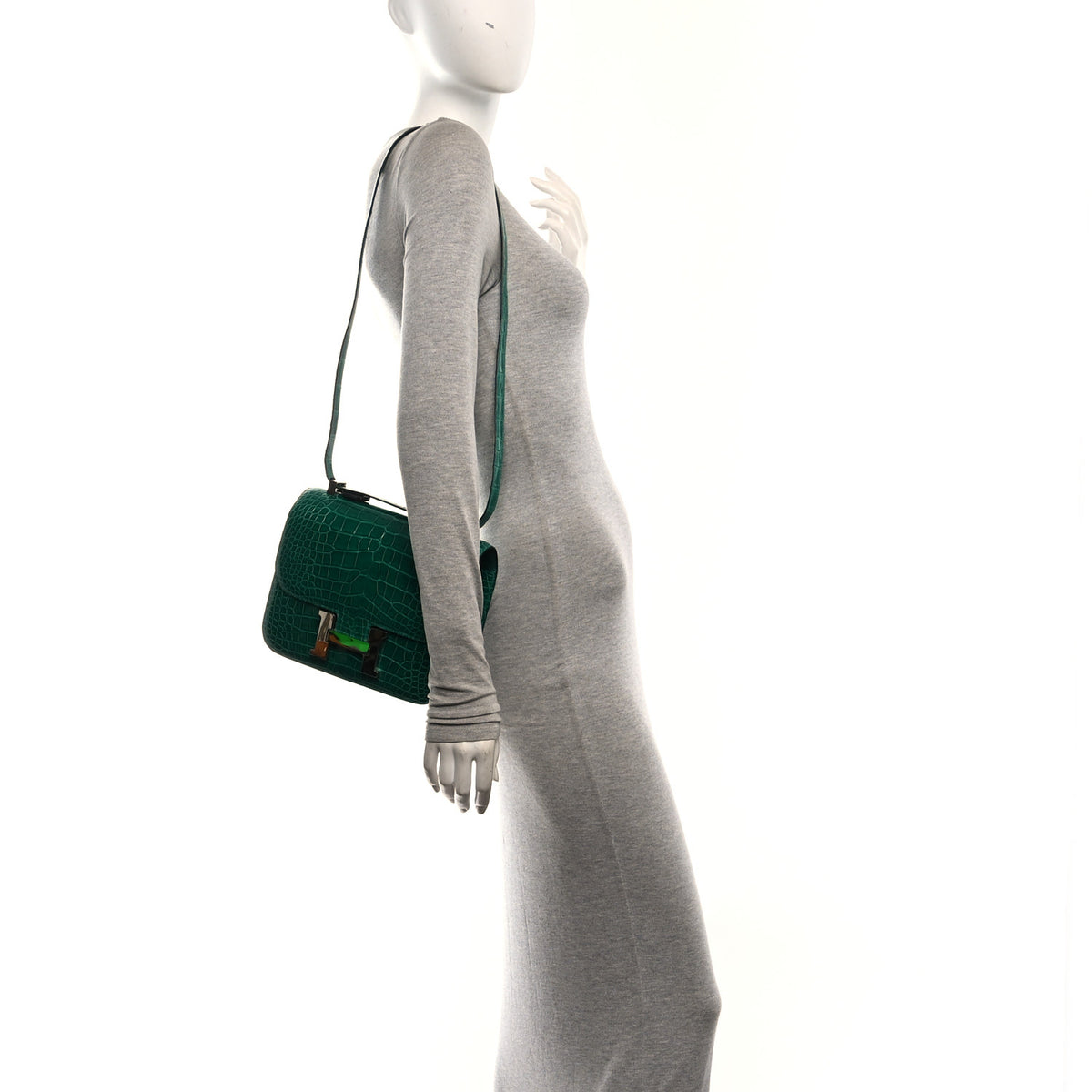 Hermes Shiny Alligator Constance 24 Vert Emeraude 2 of 10