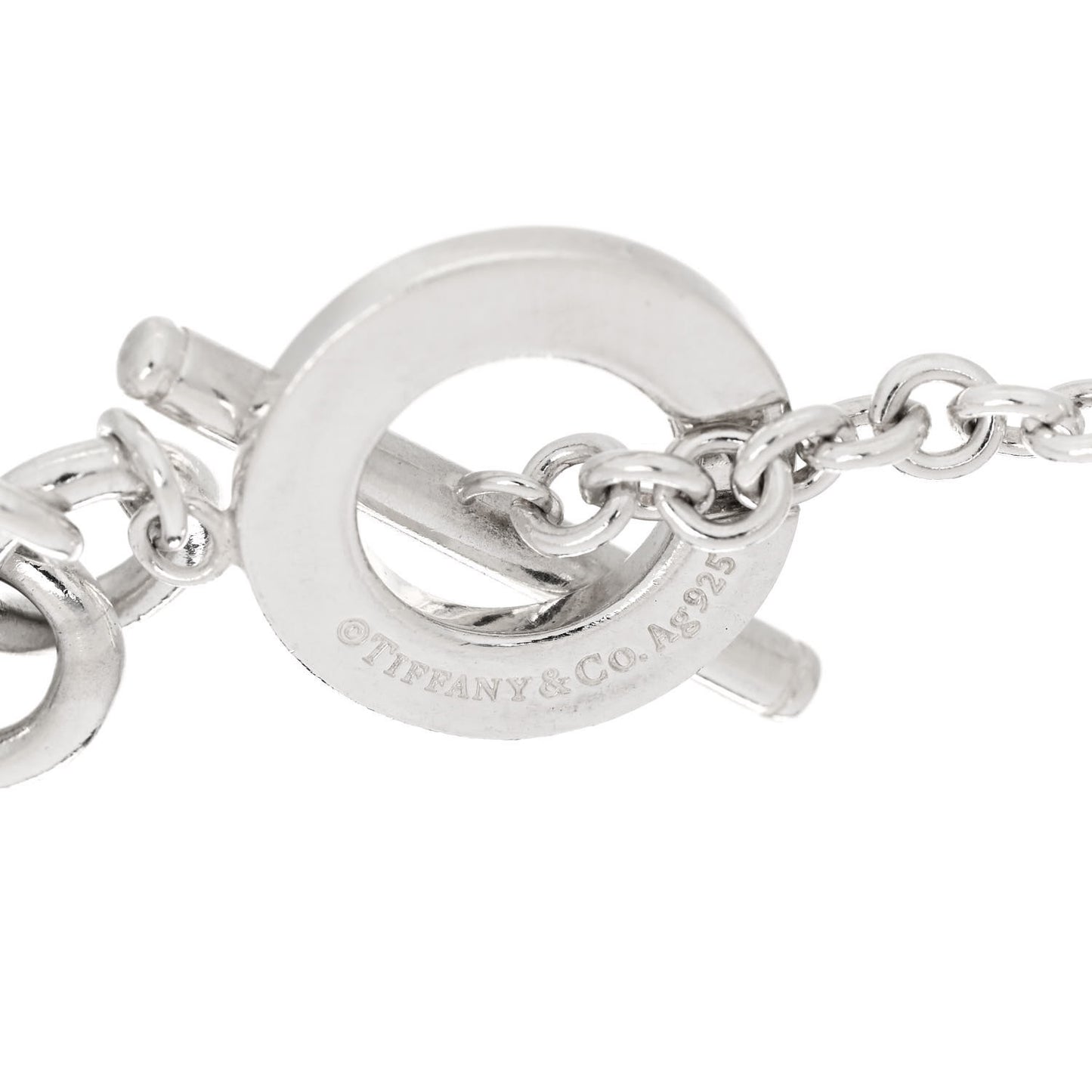 Sterling Silver Heart Tag Toggle Bracelet