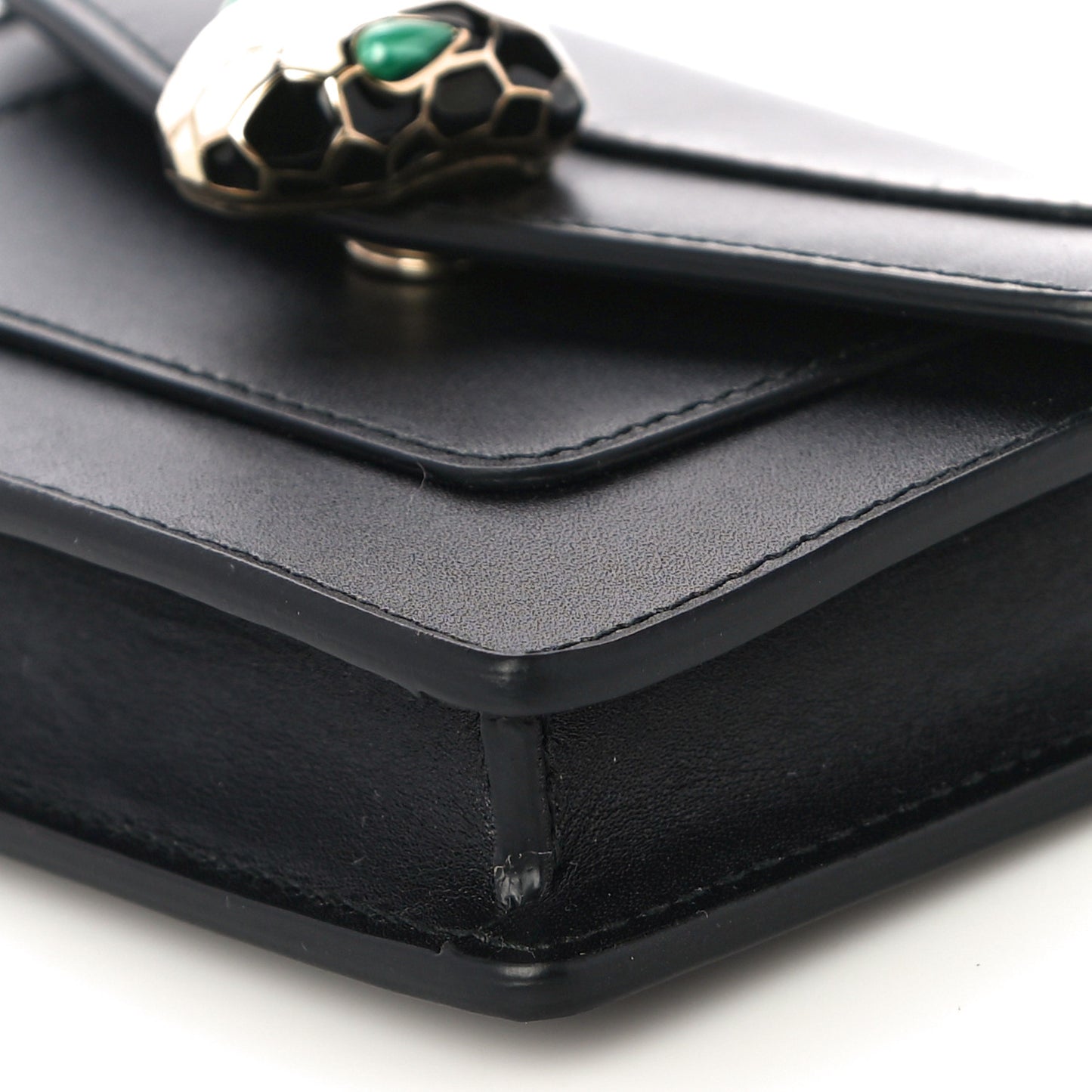 Calfskin Serpenti Forever Purse Card Holder Black