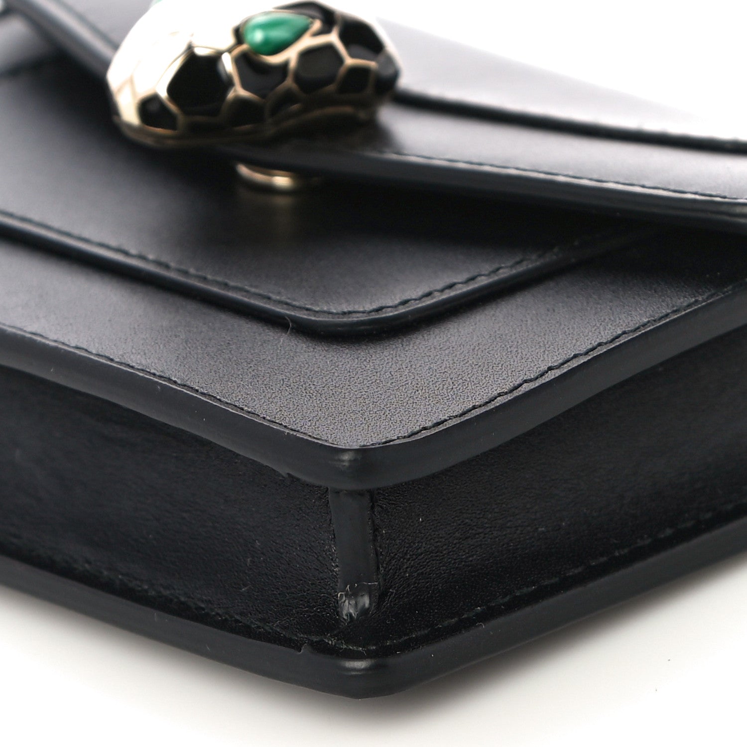 Bulgari Calfskin Serpenti Forever Purse Card Holder Black 12 of 13